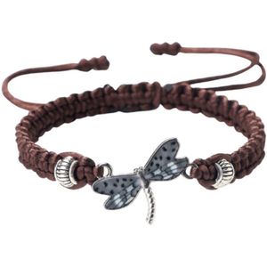 Marama - armband Butterfly Brown - vegan - verstelbaar - vlinder - damesarmband - gevlochten