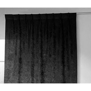 Home of Curtains - Victoria - Gordijn - Met Plooiband - In Between - Velours Look - Kant en Klaar - 150x260 cm - Zwart - 1 Stuk