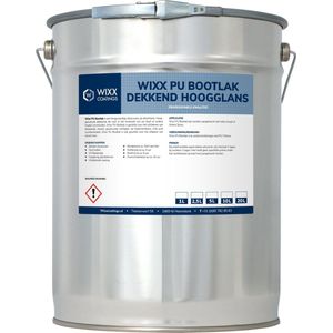 Wixx PU Bootlak Dekkend Hoogglans - 10L - RAL 7021 | Zwartgrijs