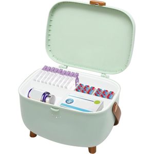 Medicijnbox met Dubbele Opbergruimte en Handvat - Ideaal voor Thuis en Op Reis - Groen