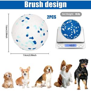 2 Pack Hondenbal Speelgoed, Onverwoestbare Hondenspeelgoed Ballen, Hoge Bounce Rubber Hondenballen, Duurzame Solide Interactieve Bal, Bestand Tanden Training Hondenspeelgoed, voor Kleine Middelgrote Hond Puppy Water Jump Fetch Play