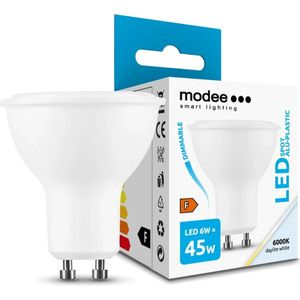 Modee GU10 LED Lamp Dimbaar 6W - 550lm - 6000K - Daglicht Wit - LED Spot - Vervangt 45W Halogeen Gloeilamp