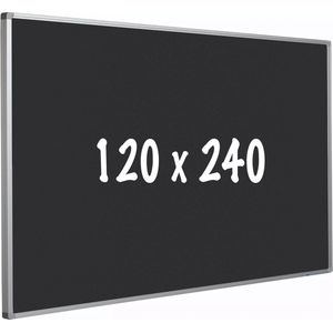 Prikbord kurk PRO - Aluminium frame - Eenvoudige montage - Punaises - Zwart - Prikborden - 120x240cm
