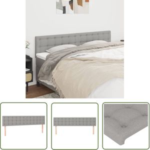 The Living Store Hoofdborden 2 st 90x5x78/88 cm stof lichtgrijs - Hoofd Bord - Hoofdkussen - Beddecoratie - Slaapkamers - Tweepersoonsbed