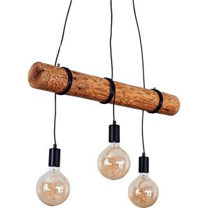 Boho-stijl - Hout  Hanglamp - hanglamp bruin, 3-lichtbronnen - Modern Bruin Hout Plafondlamp - Retro Hanglamp - Scandinavisch Hout Hanglamp - Vintage Hout Plafondlamp -  Slaapkamer  Hout Hanglamp - woonkamer Hout Plafondlamp