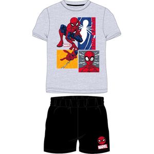 Marvel Spiderman 2-delige Katoenen pyjamaset-Grijs/Zwart-Maat 116