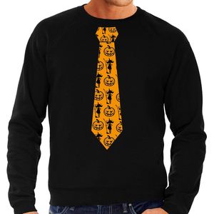 Bellatio Decorations Halloween thema verkleed sweater / trui heks en pompoen stropdas - heren M