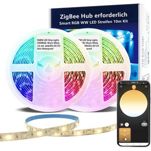 ZigBee RGBW Ledstrip - smart dimbaar - 10 meter - sfeerverlichting - warm wit