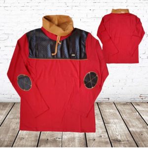 Longsleeve met col rood XL -Violento-XL-Longsleeves heren