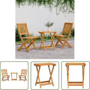 The Living Store 3-delige Tuinset inklapbaar massief acaciahout - Tuinbank - Acacia Hout - Vouwtafels - Buitentijd - Lounge Set