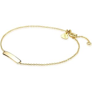 ZINZI Gold 14 karaat gouden armband plaatje glad ZGA176