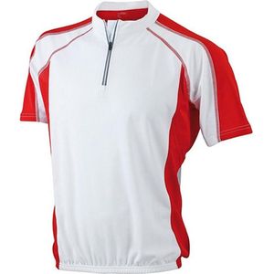 James and Nicholson - Heren Fietsshirt (Wit/Rood)