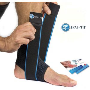 SKAI FIT® - Voetbandage - Maat (43-45) enkelbandage - enkelbrace – compressiekousen verstelbare enkelbandage klittenbandsluiting voor verlichting van pijn linker rechter voet bandage enkel brace links rechts enkelbrace gekneusd verzwikt voetbal sport