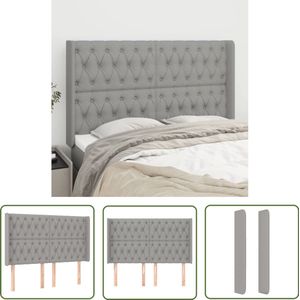 vidaXL Hoofdbord - Stof - Lichtgrijs - 147x118/128 cm Hoofd Bord - Hoofdeinde - Bed Ombouw - Bed Accessoires - Slaap Kamer Meubels