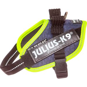Julius-K9 IDC®Powertuig, XS - Mini-Mini, denim met neon rand