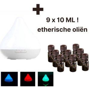 Aïda - Aroma Diffuser - Wit - 300 ml - Japanse muntolie - LED