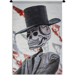 Wandkleed Symbolisme - Symbool voor dodenherdenking Mexico Wandkleed katoen 60x90 cm - Wandtapijt met foto