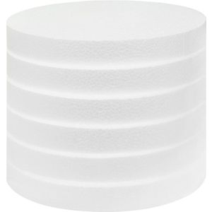 Belle Vous Schuim Cirkels (6 Pak) – 20 cm Diameter, 2,5 cm Dikte – Rond Polystyreen Schuimen Schijven voor Modelleren, School Projecten, Sculpturen, Bloemen Arrangementen, Kunst en Hobby