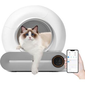 Zelfreinigend kattentoilet, kattenbak, zelfreinigend met app-bediening, automatische kattenbak, Smart Health Monitor, ionische deodorant, grote inhoud voor meerdere katten [Energieklasse A+]