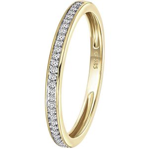 Lucardi Dames Railring 29 diamanten 0,08ct - Ring - Moederdag Cadeautje - 14 Karaat Goud - Geelgoud
