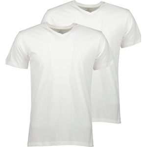 Jac Hensen 2 Pack T-shirt - V-hals - Wit - 4XL Grote Maten