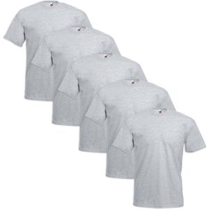 Fruit of the Loom - 5 stuks Valueweight T-shirts Ronde Hals - Heather Grey - 4XL