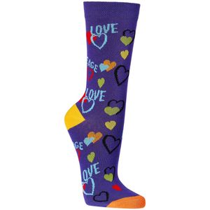 Sokken dames | grappige sokken | happy socks printjes | thema regenboog en Love | maat 36-41 | per 2 paar