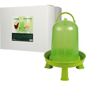 Gaun Pluimvee drinktoren – Gemaakt van duurzaam doorzichtig kunststof – Waterdispenser – 42,5x31x34,5 cm – Op pootjes – 10 Liter – Green Lemon