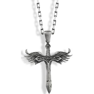 St Michael zwaard kruis ketting voor vrouwen Oxidized 30 inches