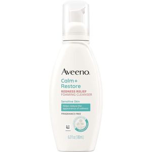 Aveeno Calm + Restore - Redness Relief Foaming Cleanser - Sensitive Skin -Fragrance Free (180 ml)