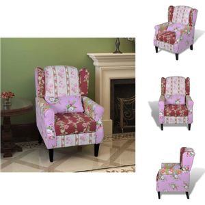 vidaXL Patchwork Fauteuil - Bloemenpatroon - 68 x 73 x 101 cm - Ergonomisch - Duurzaam - Fauteuil