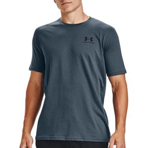 Under Armour Sportstyle Left Chest Logo  Sportshirt - Maat M  - Mannen - donker blauw