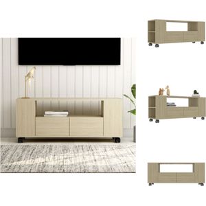 vidaXL Klassiek TV-meubel - 120 x 35 x 48 cm - Sonoma Eiken - Met 2 lades - Kast