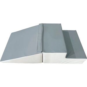 Foam blokken glijbaan - 2 delig - 25 cm hoog - grijs