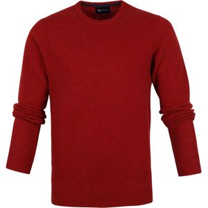 Suitable - Lamswol Trui O-Hals Rood - Heren - XXL - Regular-fit - Mannen trui van Wol