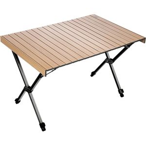 Opvouwbare Campingtafel Aluminium, Roll-Up Draagbare Tafel 108x71cm, 4FT Verstelbare Hoogte Voor 4-6 Personen, Outdoor Picknick BBQ Tuin Achtertuin