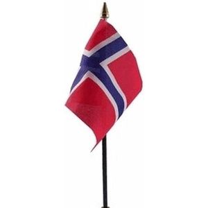 Noorwegen mini vlaggetje op stok 10 x 15 cm