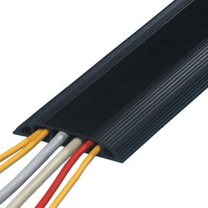 Kabelafdekking 300cm Zwart - Rechte Kabelbeschermer Antislip Randen - Grote Aparte Kabelgoten - 6 Kabels 7mm - Zelfklevend Plakband