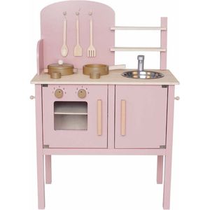 Jabadabado Kinder Speelkeuken - Keuken incl. accessoires - Roze - Kitchen with pot & pan pink