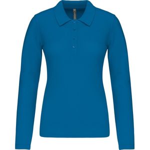 Kariban Piqué-damespolo lange mouwen K257 - Tropical Blue - S