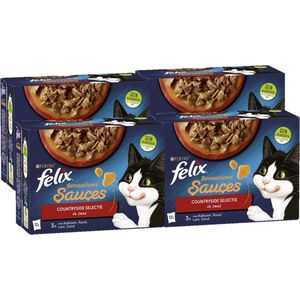 Felix Sensations Sauces - Kattenvoer Natvoer - Countryside Selectie in Saus - 48 x 85 g