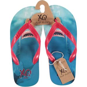 XQ Footwear - Slippers - Haai - Blauw - Rood - Jongens - Maat 25/26