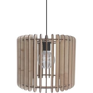 Landelijke hanglamp - TUBE - naturel hout - design - eetkamer -woonkamer -