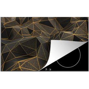 KitchenYeah® Inductie beschermer 91.2x52 cm - Abstract - Goud - 3D - Luxe - Kunst - Kookplaataccessoires - Afdekplaat voor kookplaat - Inductiebeschermer - Inductiemat - Inductieplaat mat
