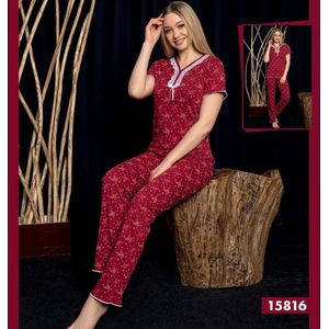 Pyjama- Huispak 2-delig- Pyjama dames volwassenen- Vrijetijdskleding- Fashion Home&Sleep Wear 15816- Boardeux- Maat S