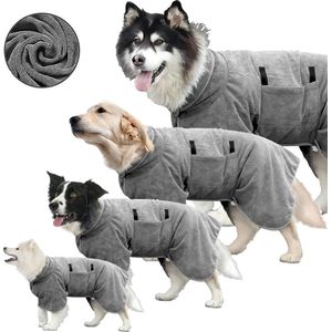 Hondenbadjas - Maat XL - Grijs - Badjas Voor Honden - Honden Badjas