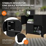 Kantoorkast met twee niveaus magnetische sluiting 75x40x80,5 cm zwart staal ML design