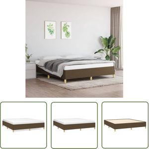 vidaXL Bedframe - Boxspringframe - Bedframe zonder matras stof donkerbruin 180x200 cm - Donkere Meubels - Luxe Bed - Tweepersoon Bed