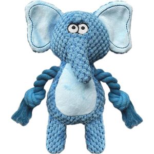 Interactief piepend hondenspeelgoed - Leuke kauwspeelgoed voor kleine en middelgrote honden met zacht pluche - Olifant