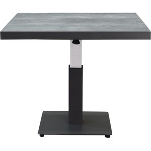 San Sebastian lounge dining tuintafel 90x90xH49,5-H74,5 cm in hoogte verstelbaar keramisch antraciet